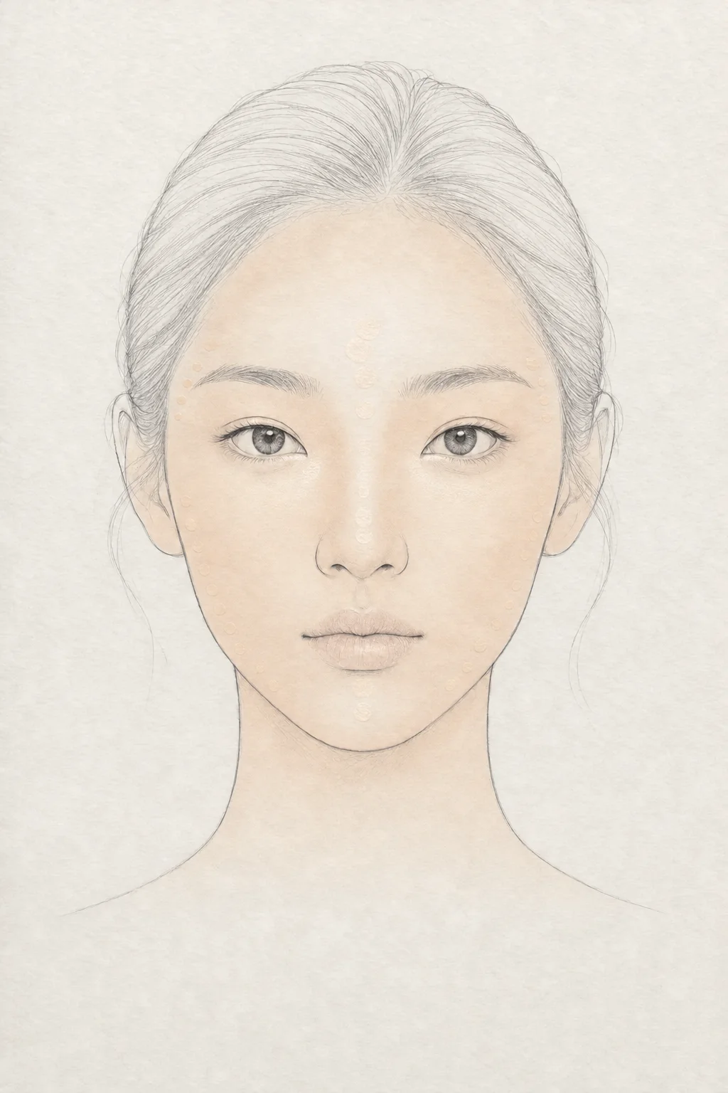 두껍지 않게 파운데이션 바르기 — 피부 (AI 생성 일러스트)