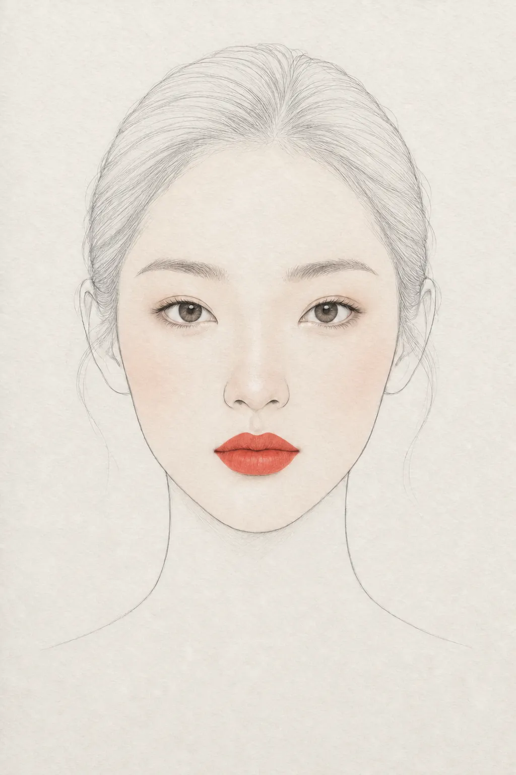 이 룩의 페이스 차트 일러스트