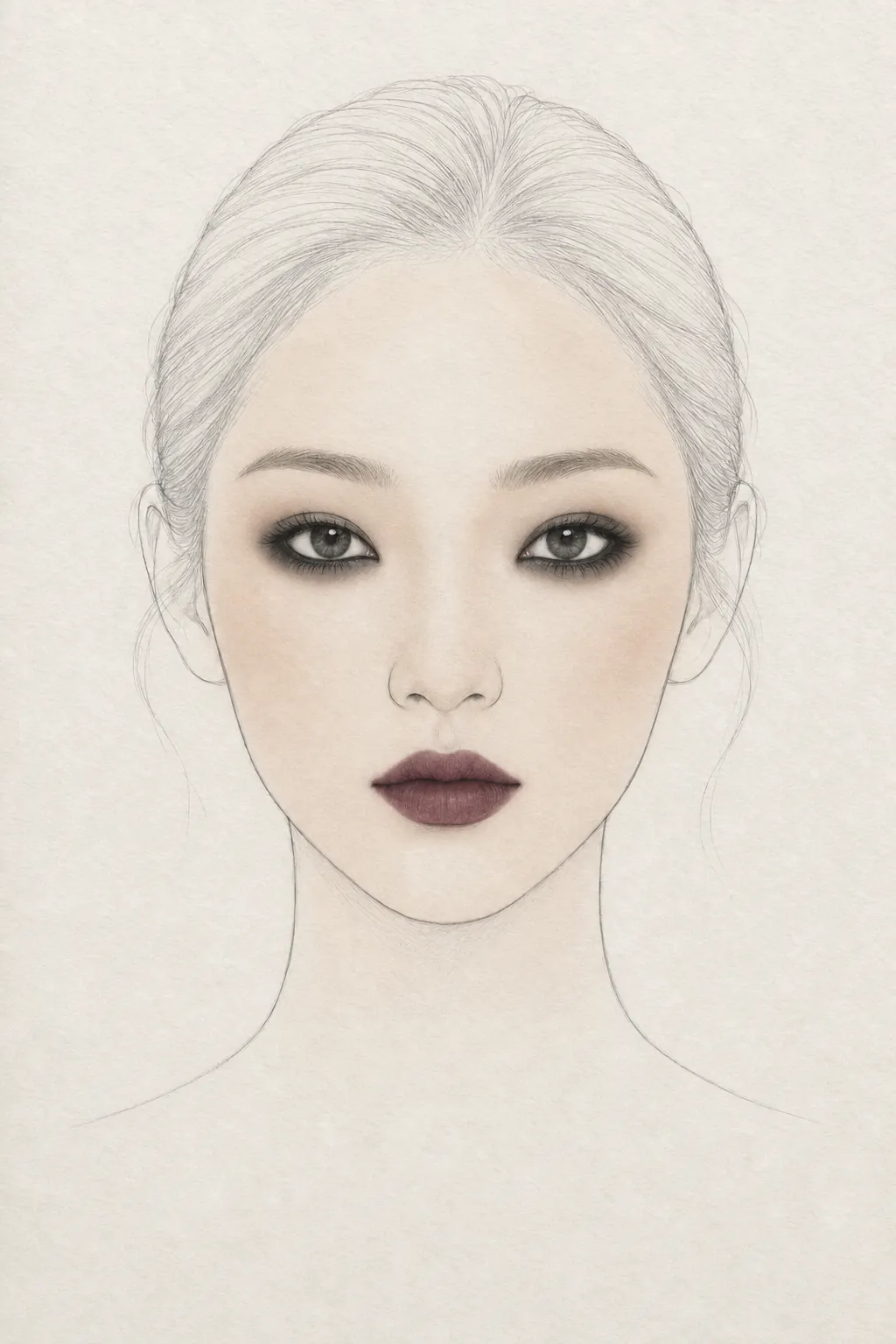 이 룩의 페이스 차트 일러스트